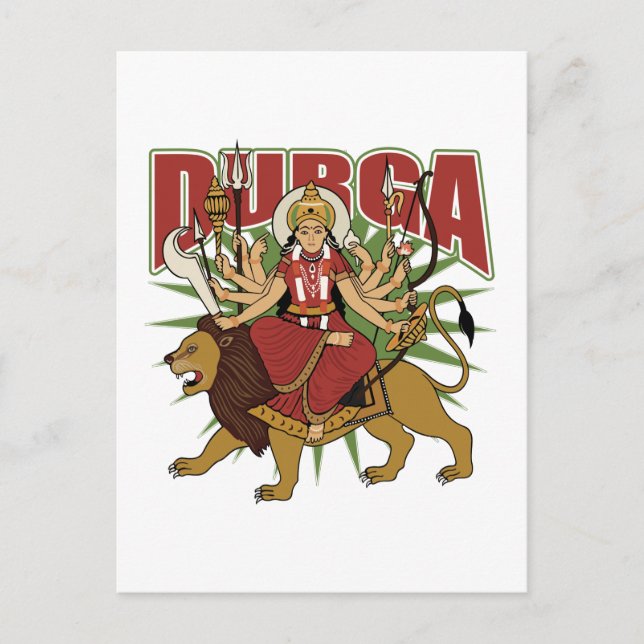Cartão Postal Hindu Durga (Frente)
