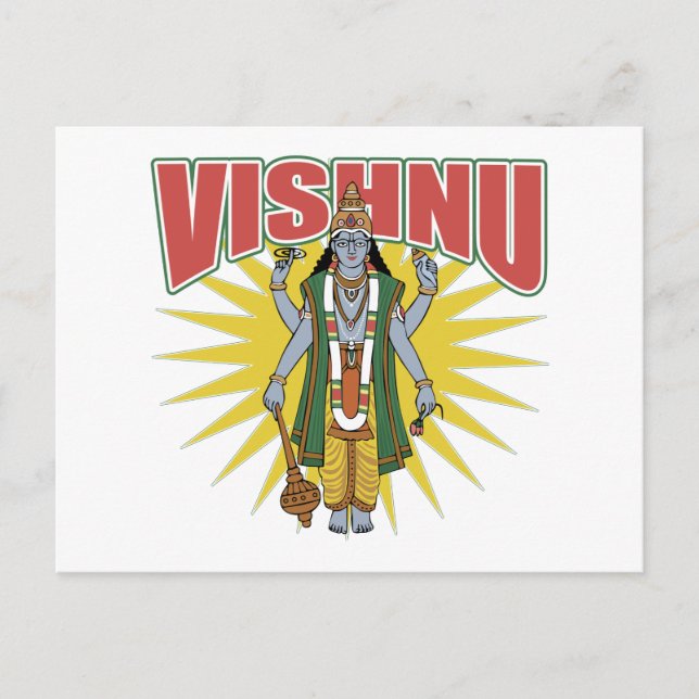 Cartão Postal Hindu Vishnu (Frente)