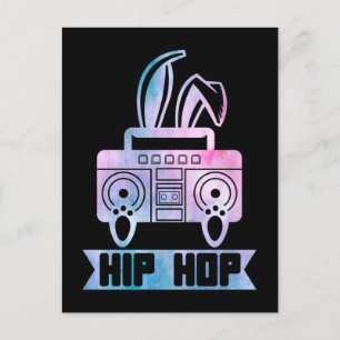 Cartão Postal Hip Hop Bunny Music Rabbit