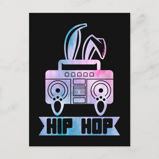 Cartão Postal Hip Hop Bunny Music Rabbit (Frente)