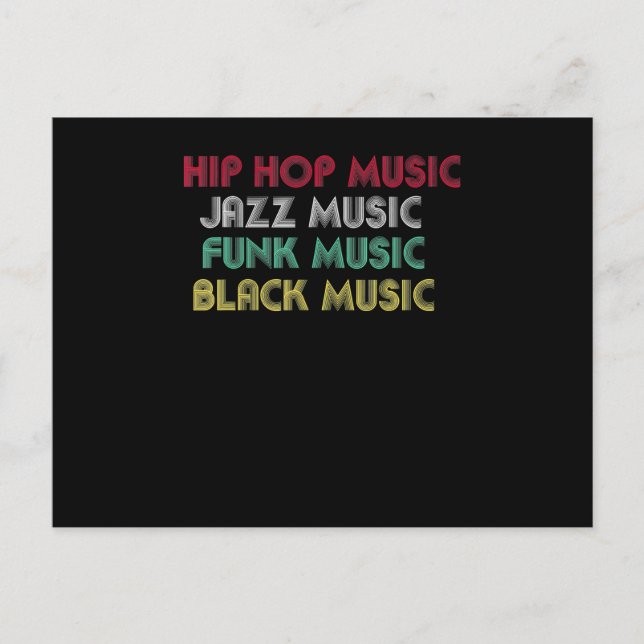 Cartão Postal Hip Hop Jazz Funk Black Music - Musical Creative (Frente)