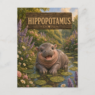 Cartão Postal Hipopótamo Bebe História Livro Infantil Animal