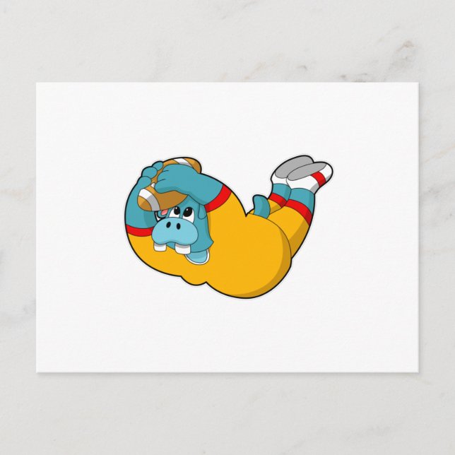 Cartão Postal Hipopótamo no Esporte Futebol (Frente)