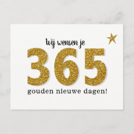 Cartão Postal Hippe Nieuwjaarskaart - 365 gouden nieuwe dagen