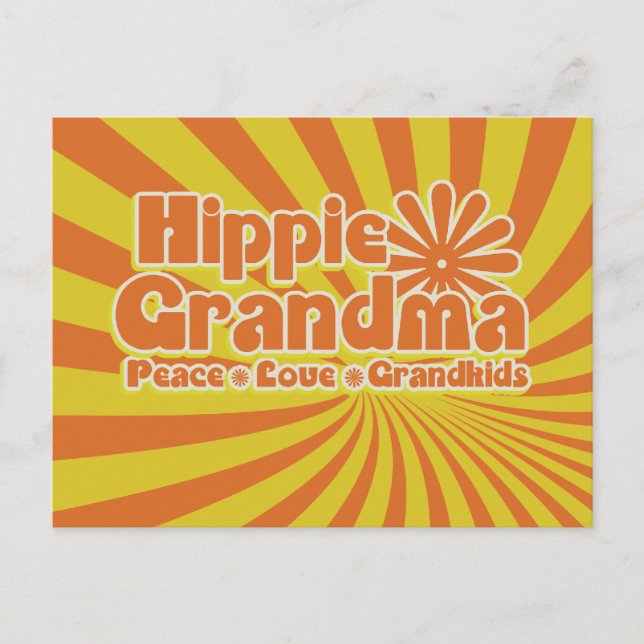 Cartão Postal Hippie Avó (Frente)