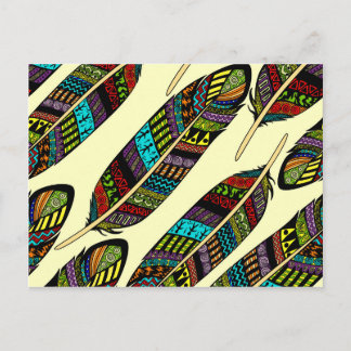 Cartão Postal Hippie Feather