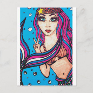 Cartão Postal Hippie Mermaid