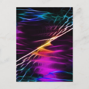 Cartão Postal Hippie rosa e roxo amam paz