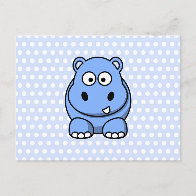 Cartão Postal Hippo Azul (Frente)