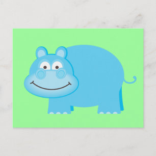 Cartão Postal Hippo Azul