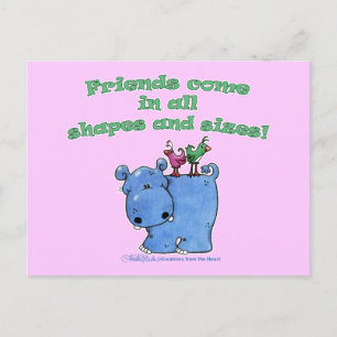 Cartão Postal Hippo e Amigos de Aves