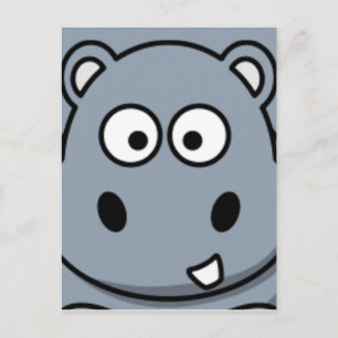 Cartão Postal Hippo Face