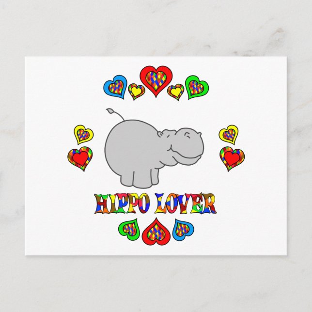 Cartão Postal Hippo Lover (Frente)