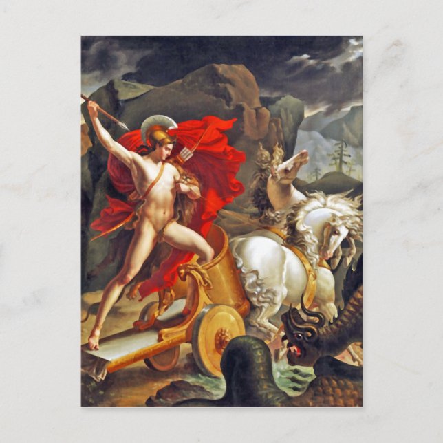 Cartão Postal Hippolytus e Sea Monster por Bordier du Bignon (Frente)