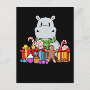 Cartão Postal Hippopotamus doa crianças Natal Hippo