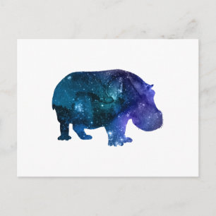 Cartão Postal Hippopotamus Silhouette