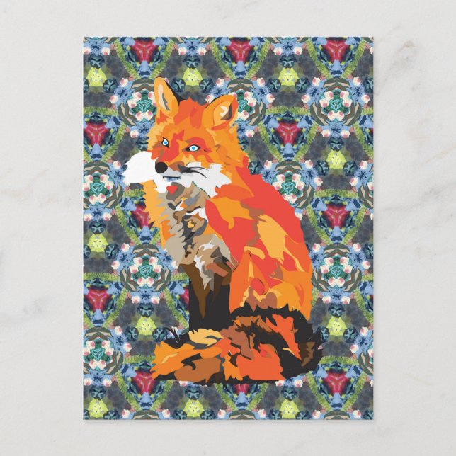 Cartão Postal Hippy Fox (Frente)