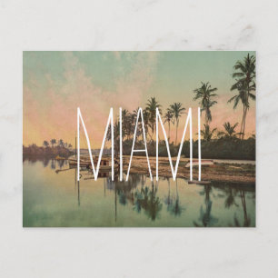 Cartão Postal Hipste do viagem do wanderlust da foto de Miami