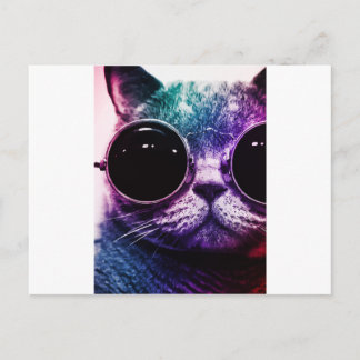 Cartão Postal Hipster Cat Pop Art