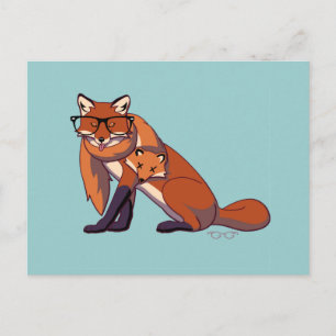 Cartão Postal Hipster Fox (sem texto)