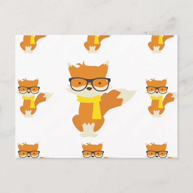 Cartão Postal Hipster Foxy (Frente)