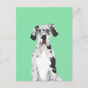 Cartão Postal Hipster Grande Dane para Cachorros Amantes