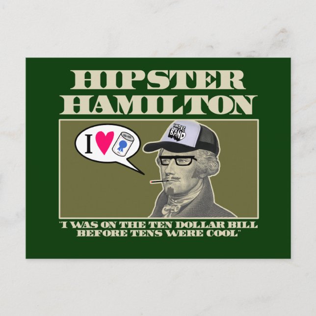 Cartão Postal Hipster Hamilton (Frente)