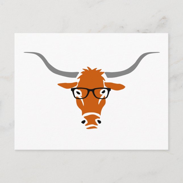Cartão Postal Hipster Longhorn (Frente)