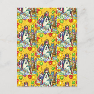 CARTÃO POSTAL HISS N' FITZ CATS, KITTENS, CAMUNDONO, ANIVERSÁRIO