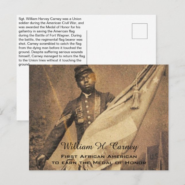 Cartão Postal História Afro-Americana William Carney (Frente/Verso)