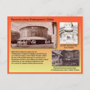 Cartão Postal História, artes de palco, teatro novo do globo