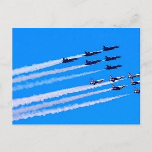 Cartão Postal História de Voo dos Blue Angels e Thunderbirds (Frente)