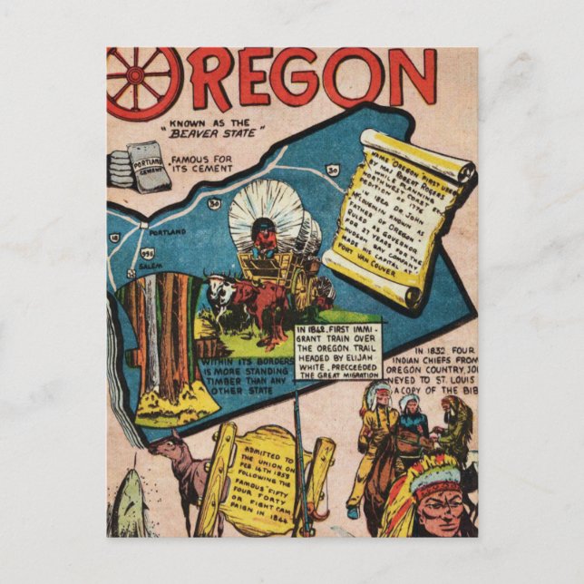 Cartão Postal História do Oregon (Frente)
