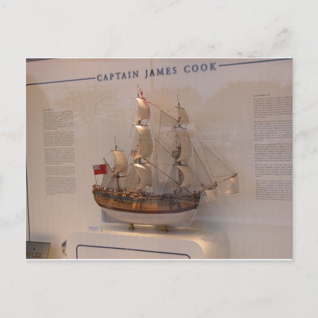 Cartão Postal História, Exploradores, Capitão James Cook (Frente)
