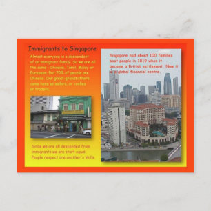 Cartão Postal História, História, Imigrantes em Singapura