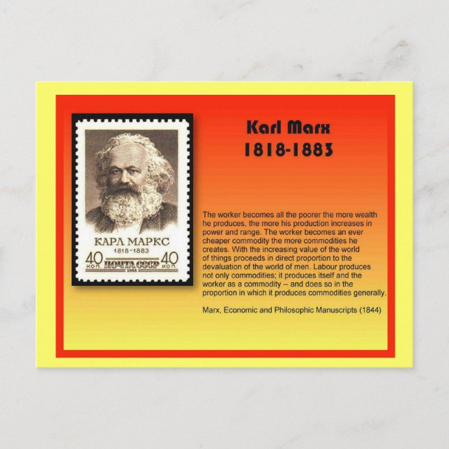Cartão Postal História, Karl Marx (Frente)