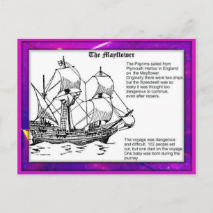 Cartão Postal História, Pais Peregrinos, Mayflower
