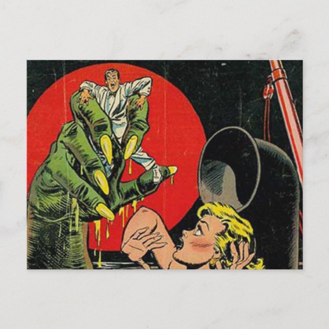 Cartão Postal Histórias de quadrinhos horrorosos (Frente)