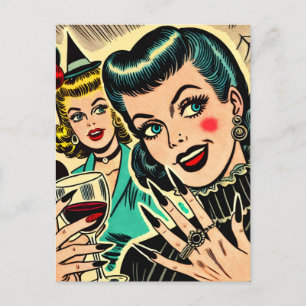 Cartão Postal Histórias em quadrinhos das raparigas do Halloween