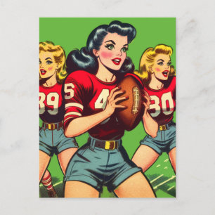Cartão Postal Histórias em quadrinhos De Futebol Retro