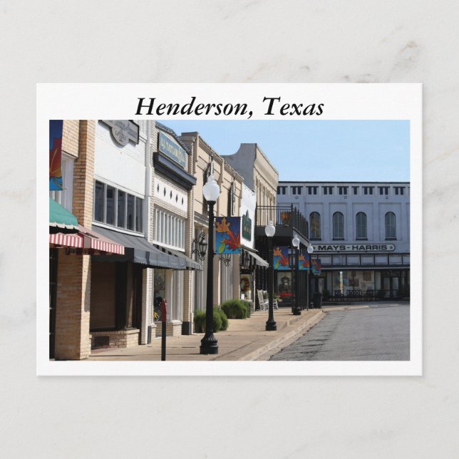Cartão Postal Historic Henderson, Texas (Frente)