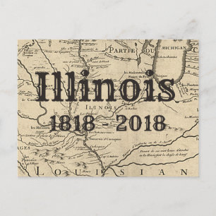 Cartão Postal Histórica do Bicentenário do Illinois