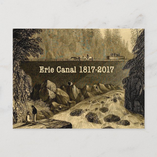 Cartão Postal Histórica do Canal do Erie Bicentenário (Frente)