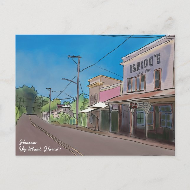 Cartão Postal Historical Hawaii Plantation Town Honomu Nostalgic (Frente)