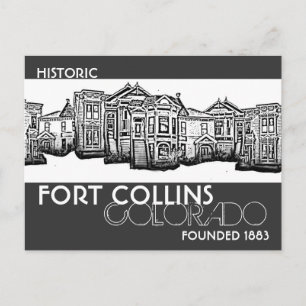 Cartão postal histórico de Fort Collins Colorado