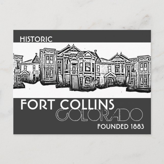 Cartão postal histórico de Fort Collins Colorado (Frente)