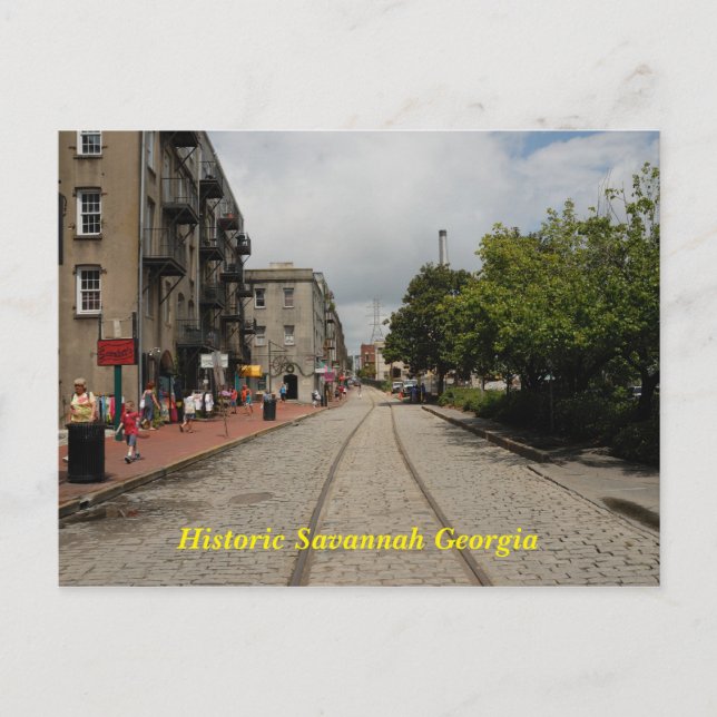 Cartão postal histórico de Savannah Geórgia (Frente)