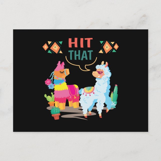 Cartão Postal Hit That Pinata Birthday (Frente)
