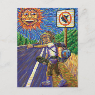 Cartão Postal Hitchiking Hobo