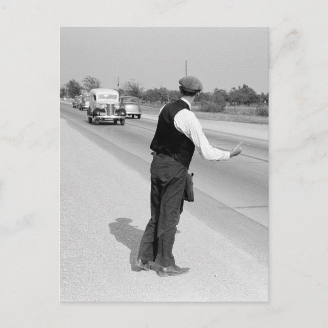 Cartão Postal Hitching a Ride, 1939 (Frente)